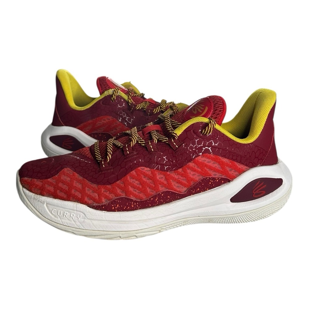 Under Armor Curry 11 Fire Bruce Lee Red Yellow Shoes Size‎ 7Y